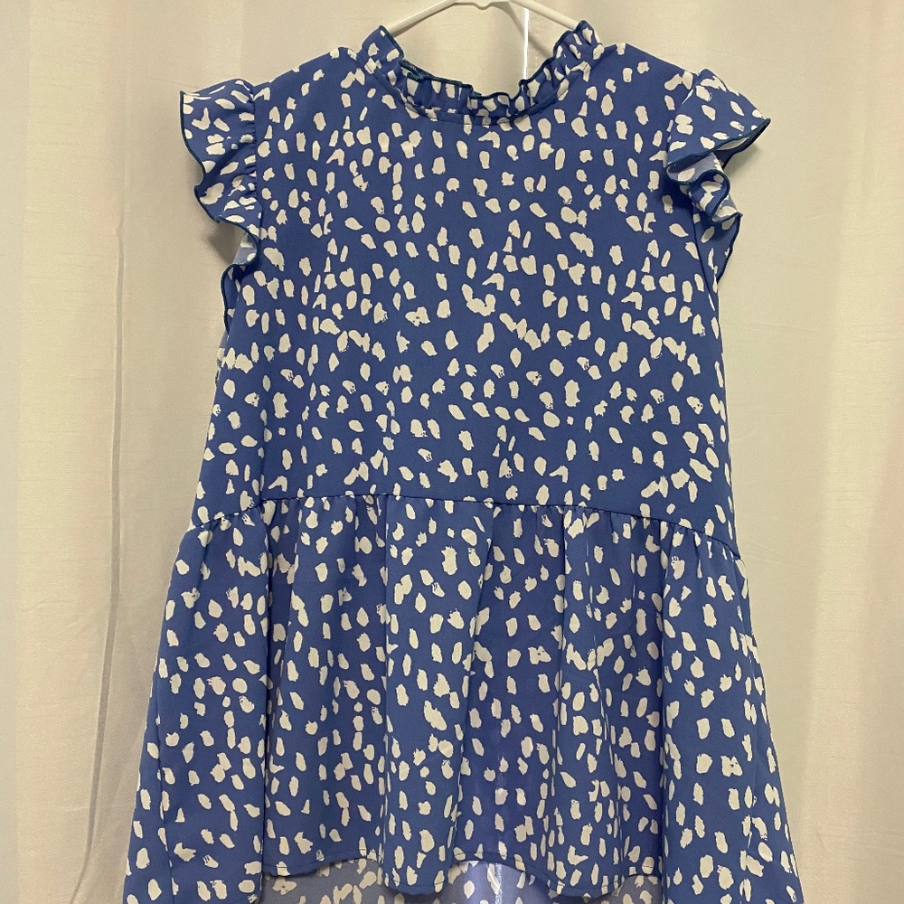 PINK LILY| BLUE & WHITE BLOUSE